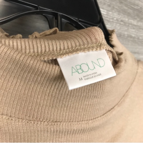 Abound Ribbed Lettuce Edge Mock Neck Top - Picture 5 of 6